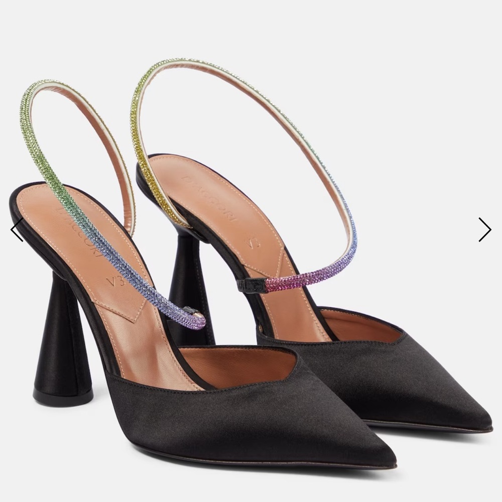 D'ACCORI
Saturn satin slingback mules